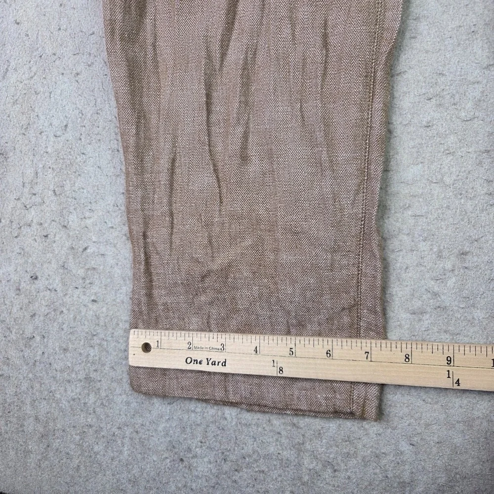 Banana Republic Mason Athletic Tapered Pants Mens 38x32 Tan Linen Cotton